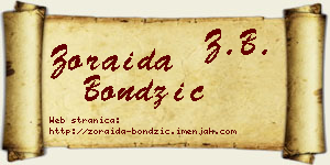 Zoraida Bondžić vizit kartica